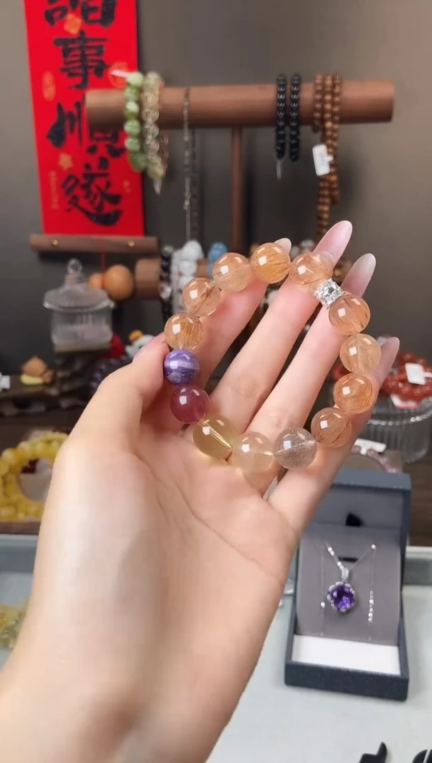 水晶手链未镶嵌13mm红铜发设计款
