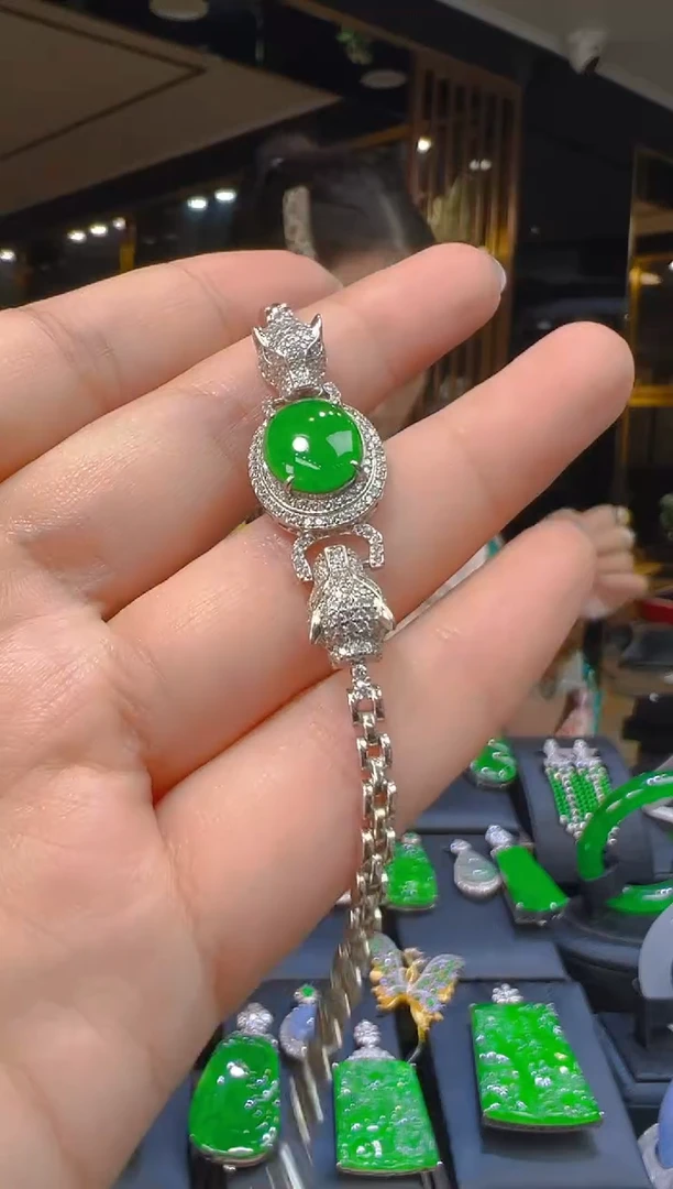 银S925镶嵌手链翡翠092（多样性发其一）