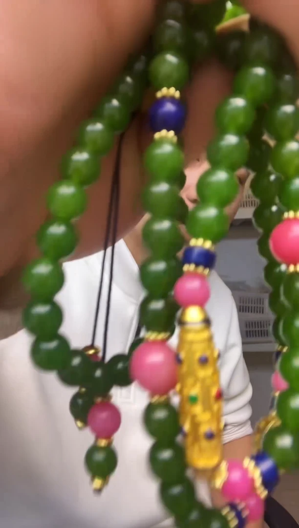 颈饰14K金镶嵌和田玉L141