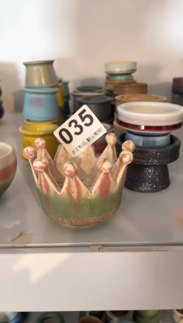 瓷片035小芳手工花盆编号