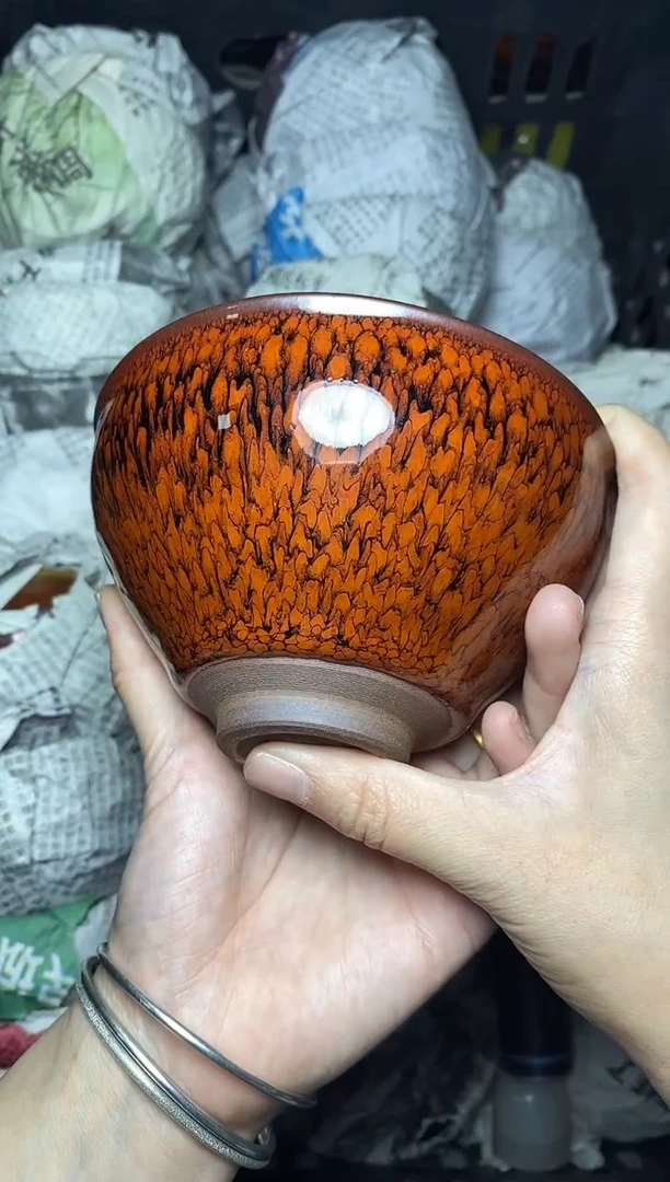 茶盏红百花 点茶 盏三疯建盏茶器