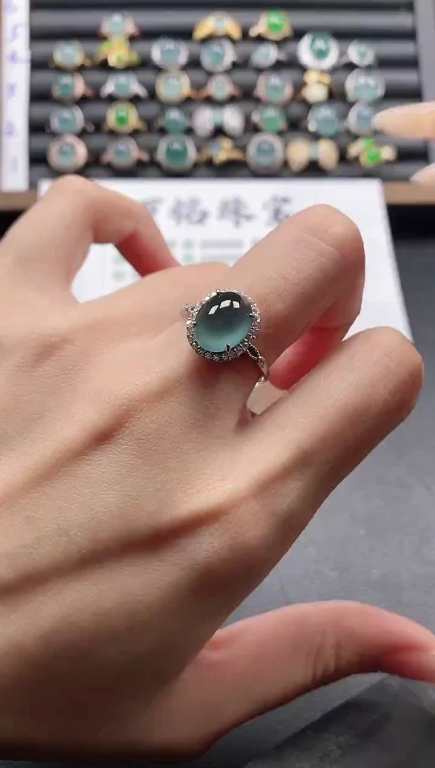银S925镶嵌戒指翡翠5111
