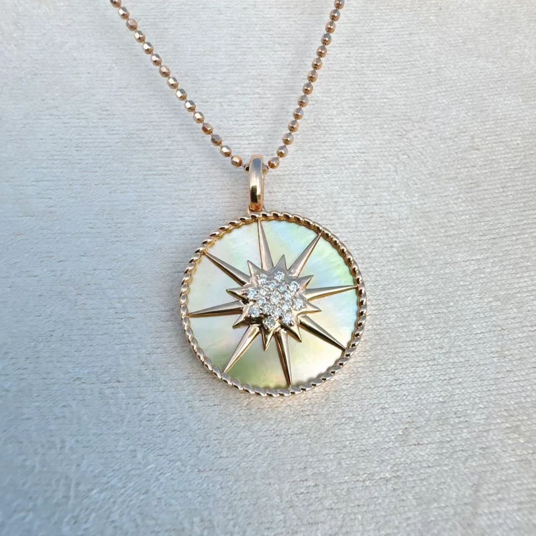 18K金八芒星吊坠-不含链