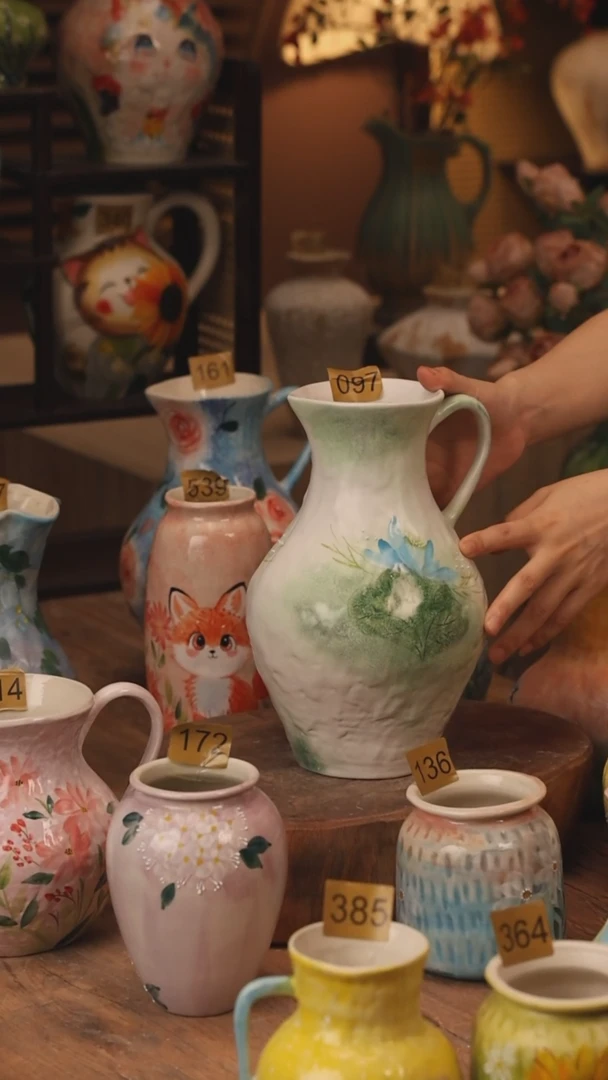 陶瓷097景德镇设计师手作花器摆件侘寂风