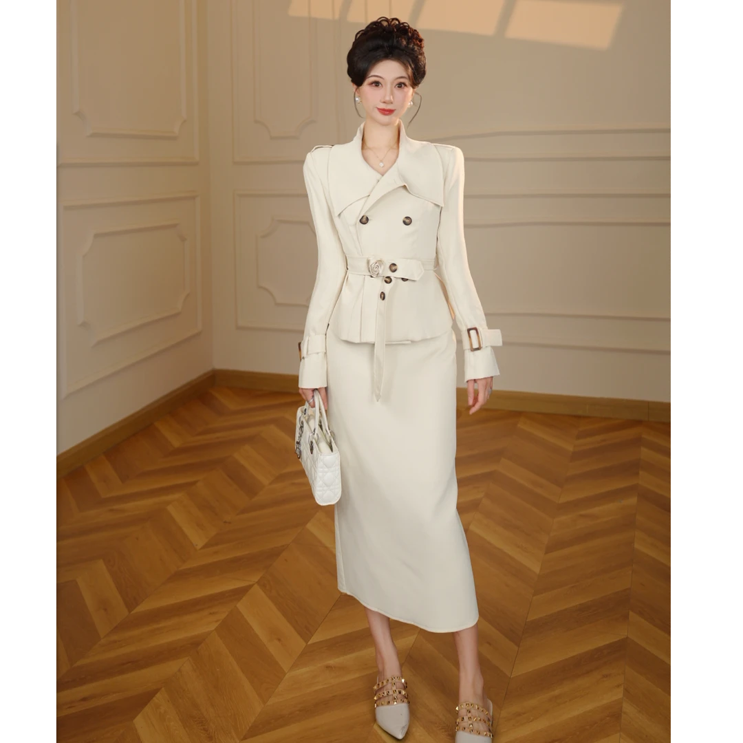时尚套装修身连衣秋冬气质轻奢穿搭冬季显瘦