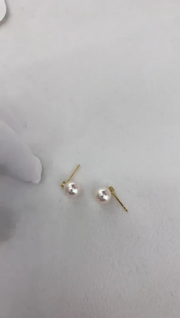 【闪购商品】海水珍珠耳饰18K金镶嵌王妃耳钉7.5-8
