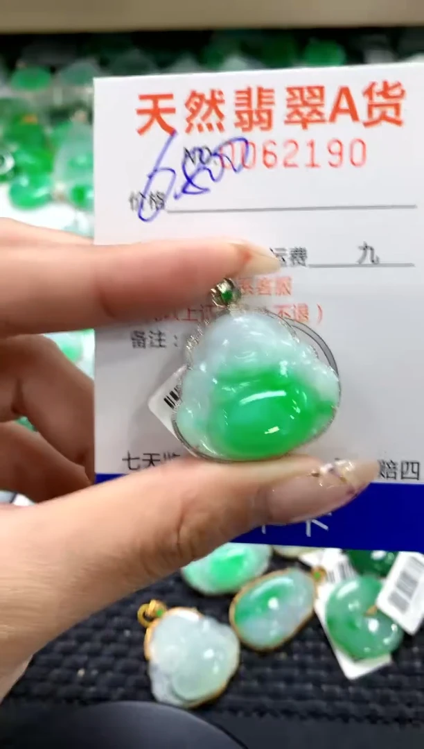 翡翠18K金镶嵌颈饰1