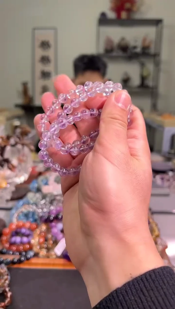 【闪购商品】水晶手串未镶嵌8+mm紫兔毛手串（多样性发其一）
