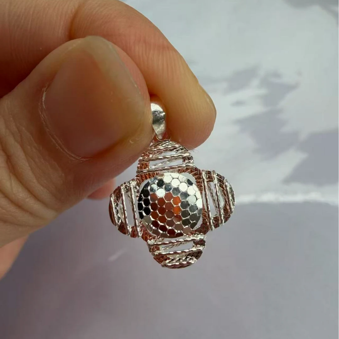 吊坠足银 足银碎冰冰四叶草吊坠女新款送女友七夕礼物C