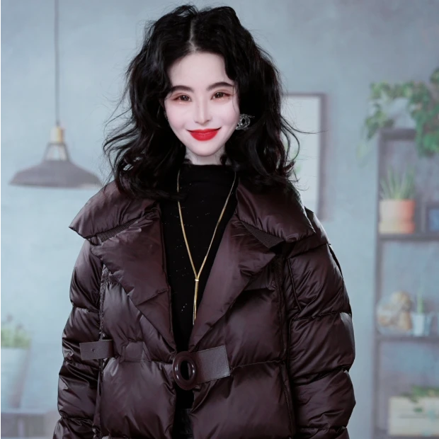 冬季时尚高奢爆款洋气减龄百搭白鸭绒羽绒服女士休闲外套M-3XL