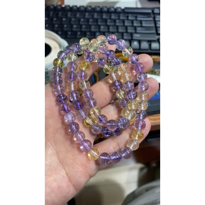 D 520 卡8 紫黄三圈手串