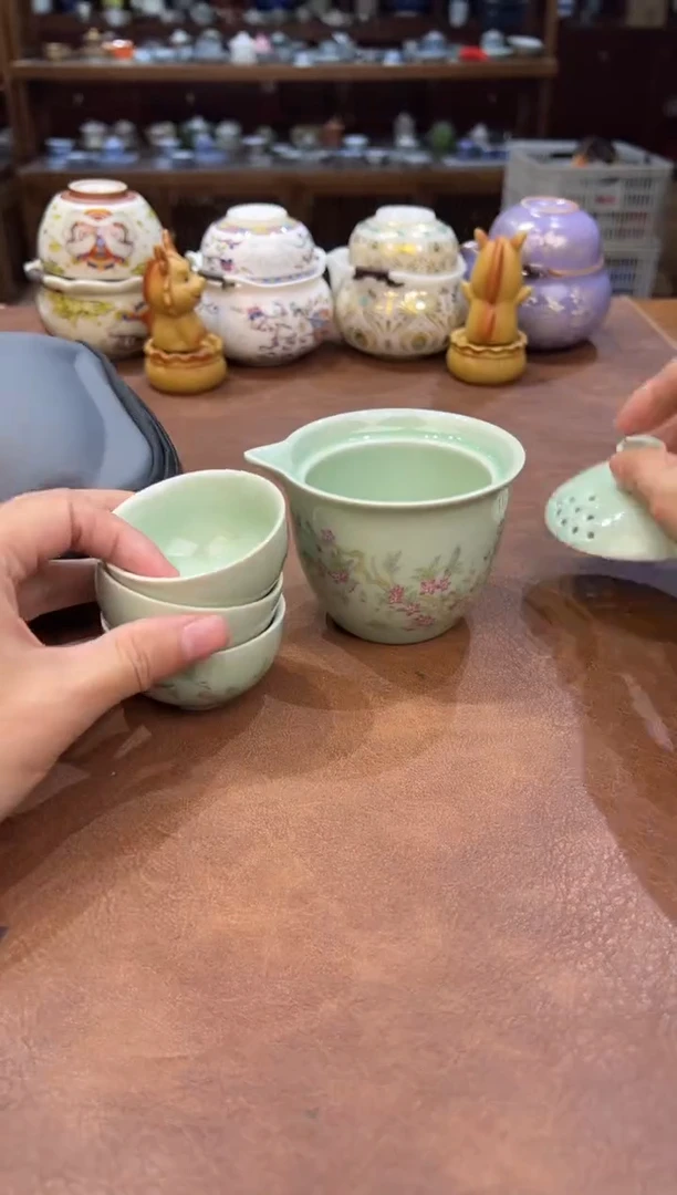 真的很便宜会开片的旅行茶具