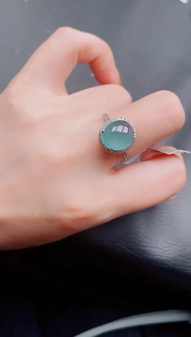 【闪购商品】翡翠戒指银S925镶嵌天然a货翡翠798