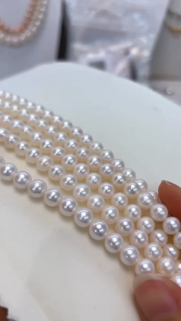 【闪购商品】淡水珍珠颈饰银S925镶嵌7.5-8.5mm