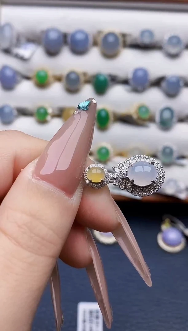 银S925镶嵌戒指翡翠5209