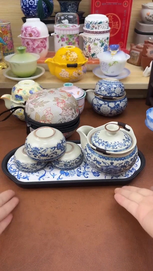 陶陶瓷茶具摆件旅行套组