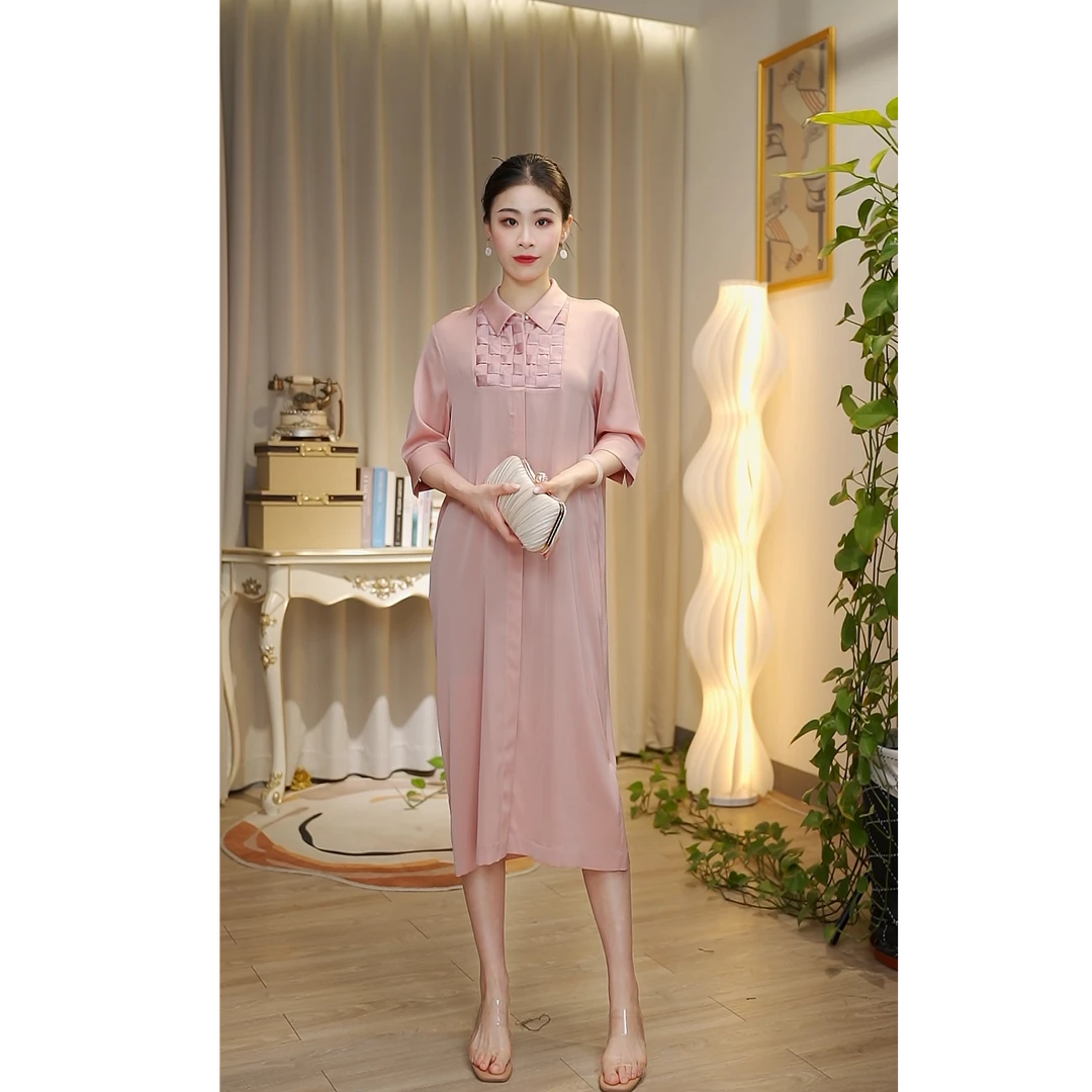 【恩恩】2025新款女士气质优雅连衣裙SL25006