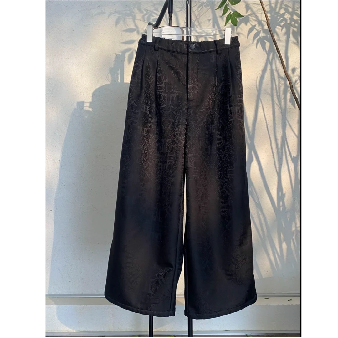 【丝毛 阔腿裤】女装新中式加绒加厚丝毛下装