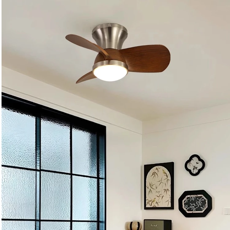 中古风扇灯餐厅主卧卧室吸顶电扇灯法式复古小尺寸吊扇灯宋代美学