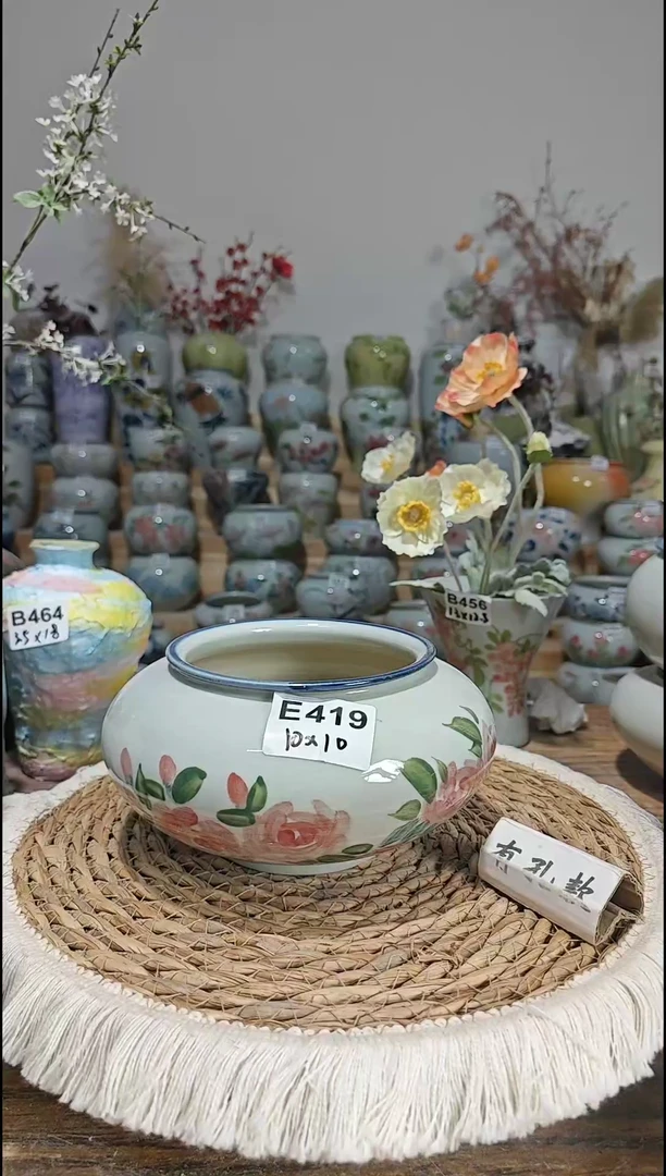 景德镇瓷韵陶瓷花盆   E419   有孔 陶瓷制品 默认微瑕