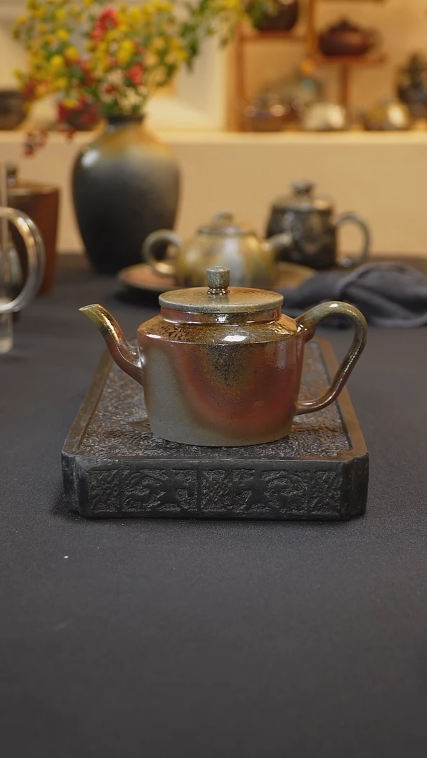 茶壶紫砂纯自然柴烧
