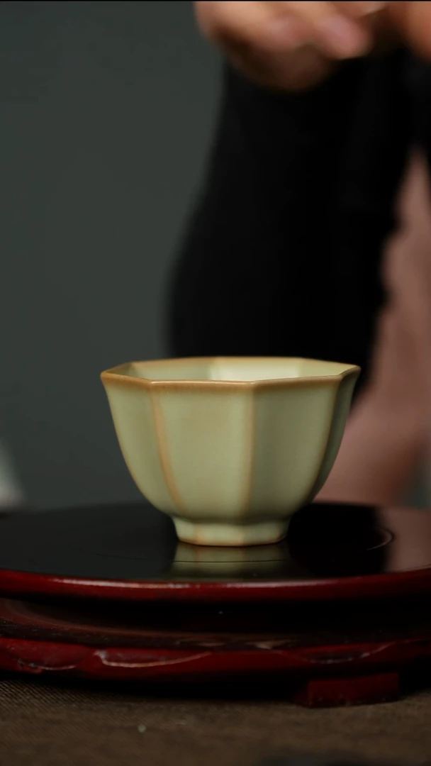 全品 粉青 八方杯