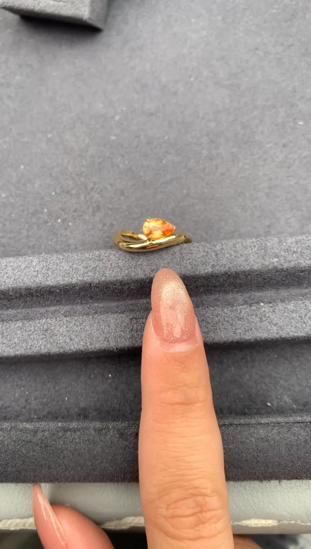 18K金镶嵌戒指石榴石（芬达石）1ct芬达  定制FB