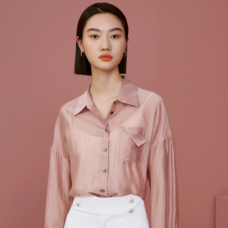 【籽言专属】曼德诗夏季衬衫气质薄款百搭法式时尚小众设计感衬衣
