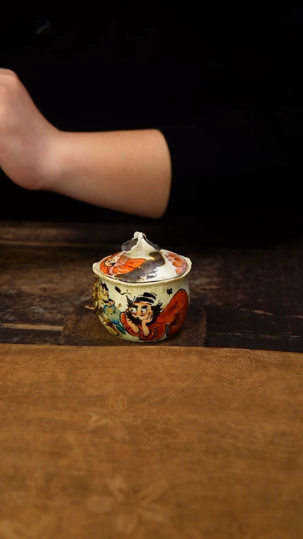 旁舍园园   钟馗系列纯手捏小容量盖碗
