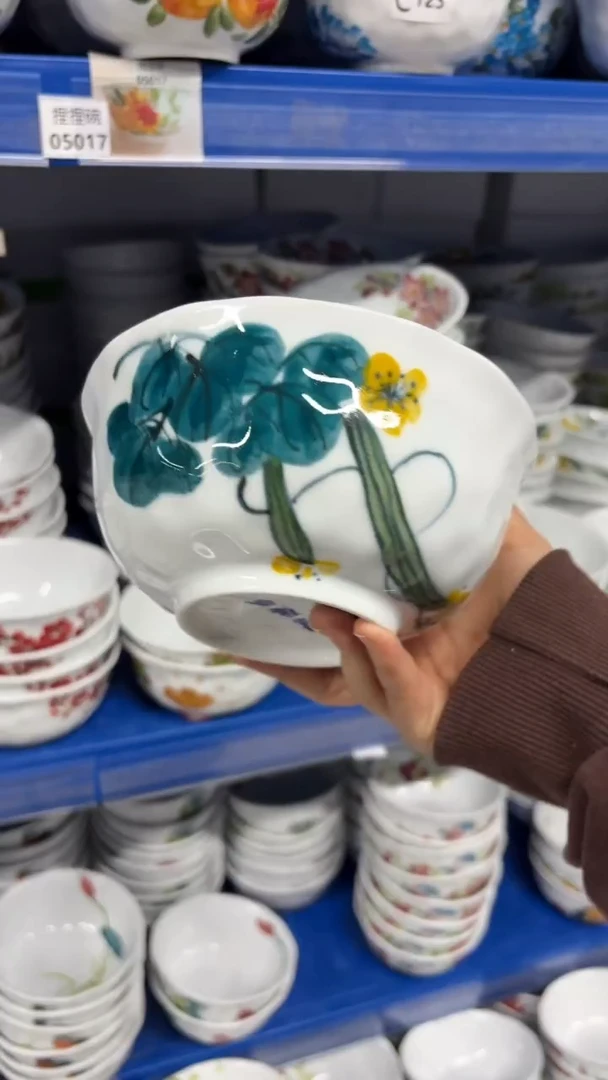 景德镇陶瓷食品级手绘釉中彩-捏捏碗