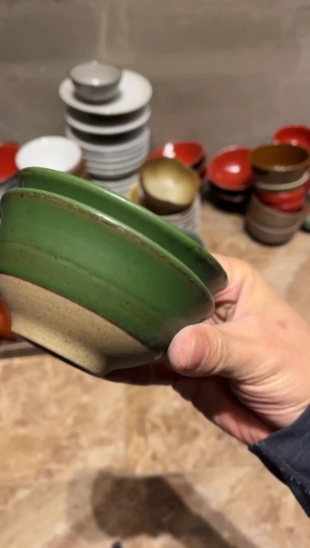 【闪购商品】瓷片924手刷绿饭碗2个