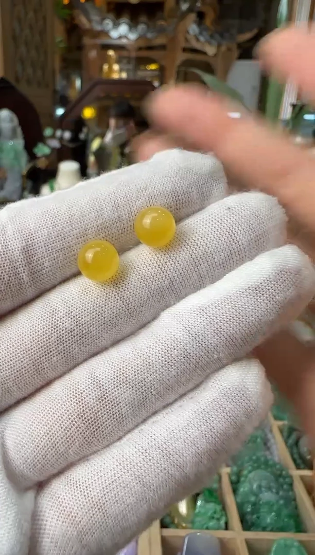 未镶嵌耳饰淡水珍珠耳 饰蜜 蜡