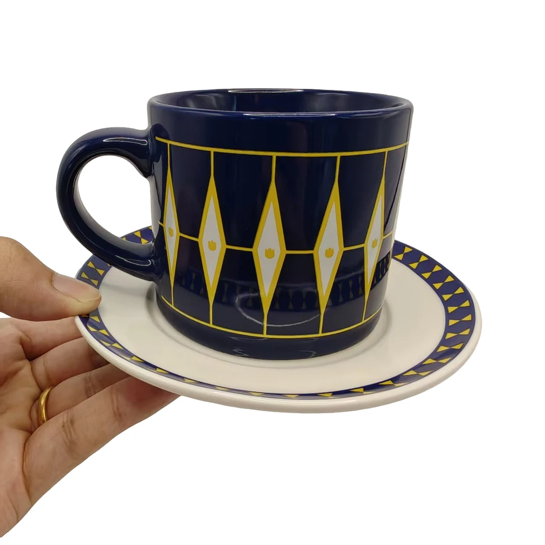 轻奢简约 蓝色咖啡杯马克杯