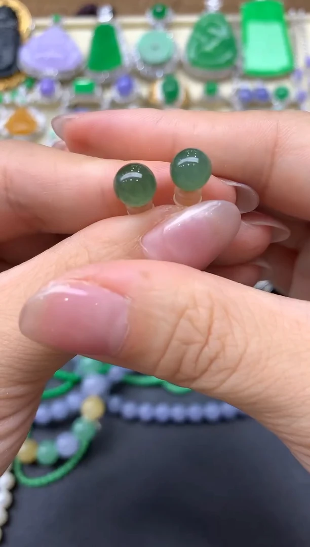 【闪购商品】翡翠耳饰18K金镶嵌374-中国好珍宝