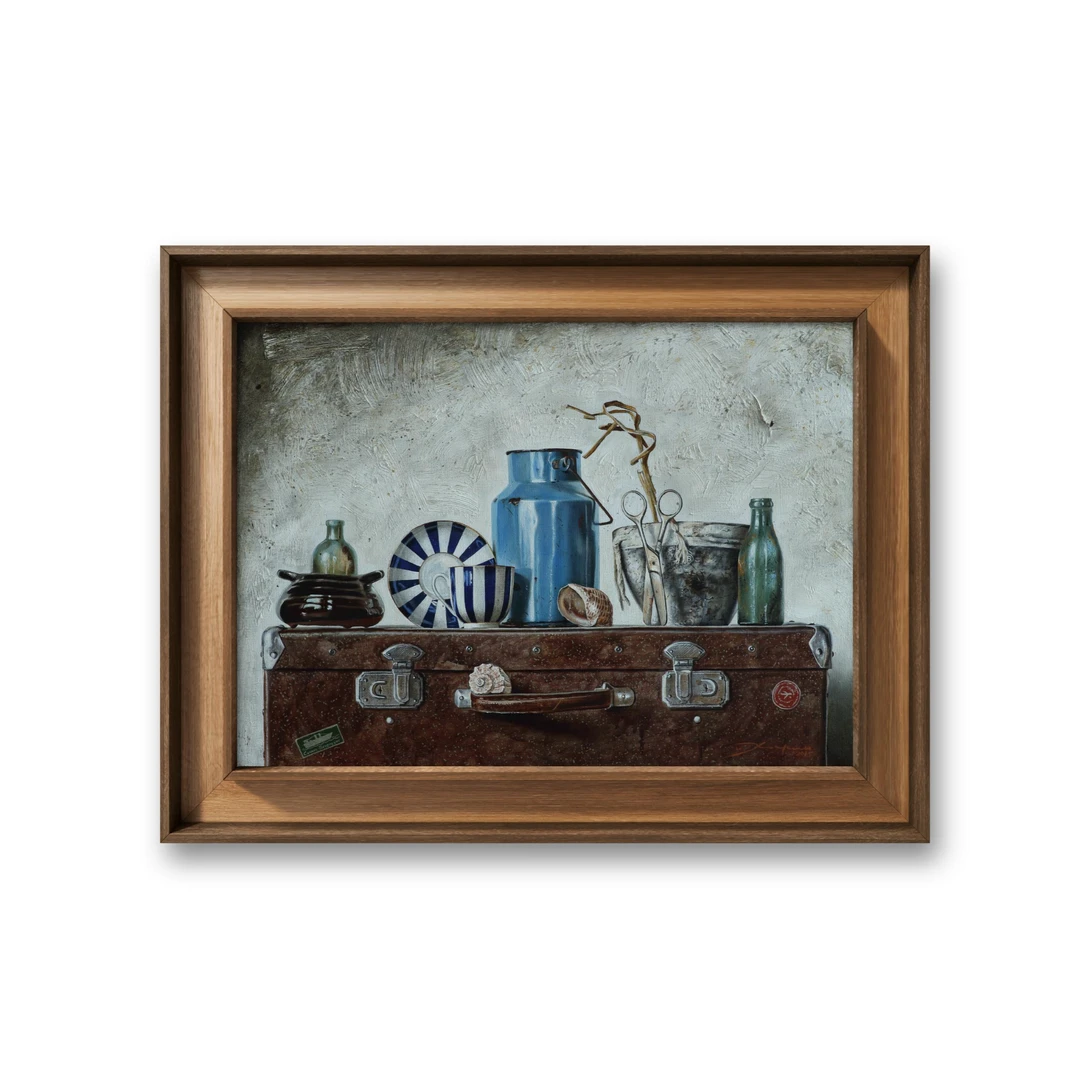 俄罗斯原创手绘油画伊利亚·霍和林《旅行静物画》50*70cm 2015年