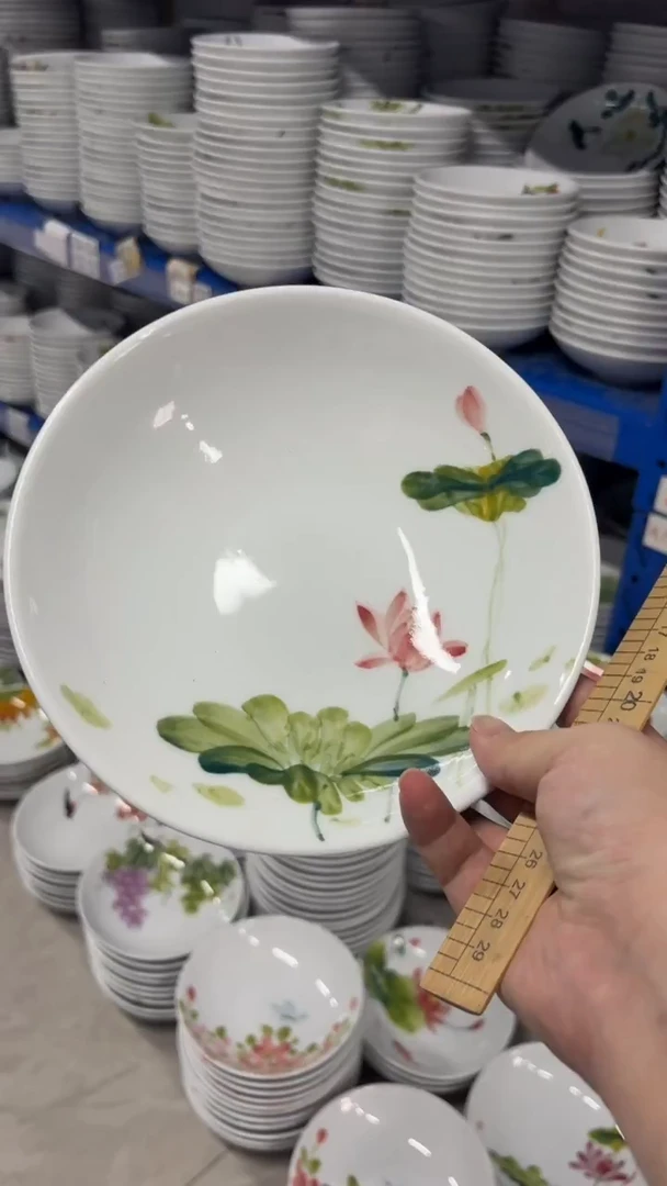 瓷片景德镇高温釉中彩- 圆深盘