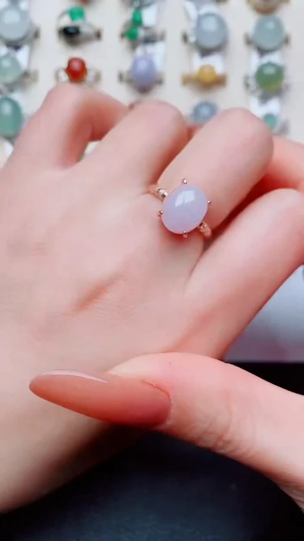 银S925镶嵌戒指翡翠...