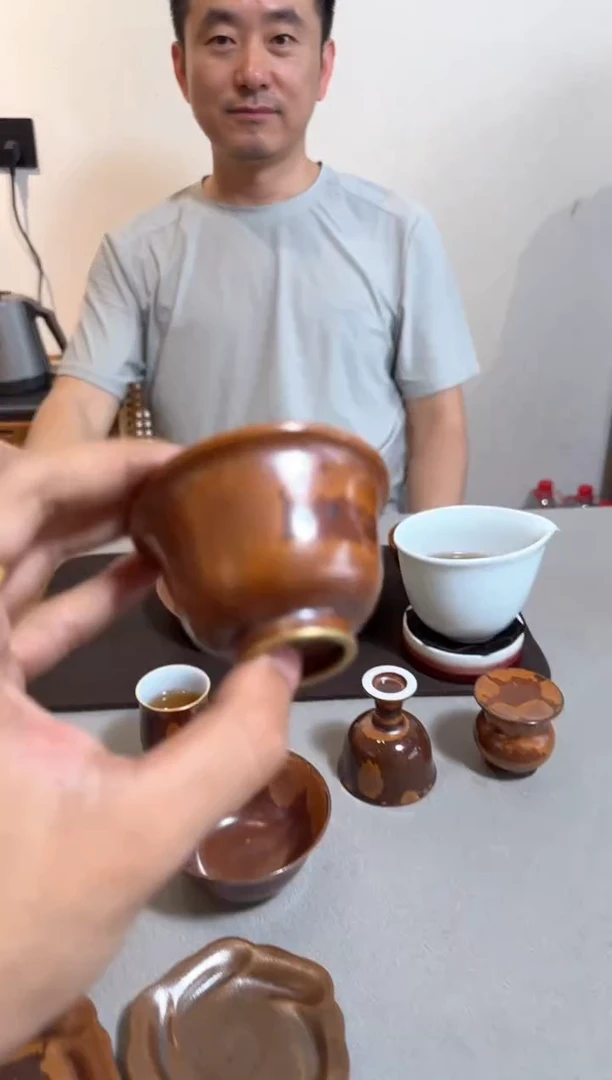 荣器 木首釉 小压手杯（纯釉）