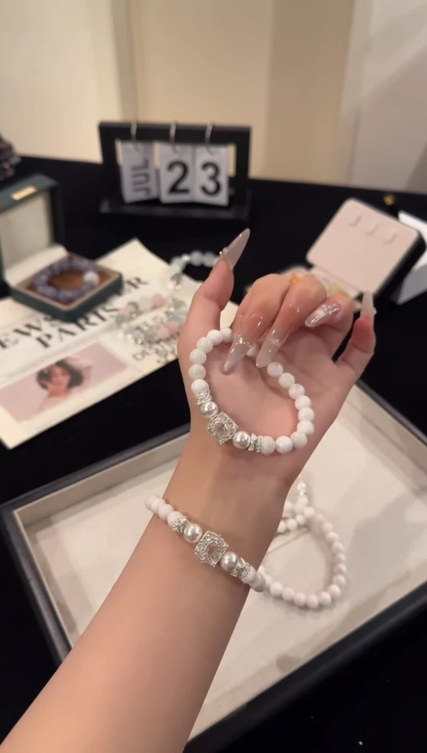 水晶手串合金雪花幽灵x1004