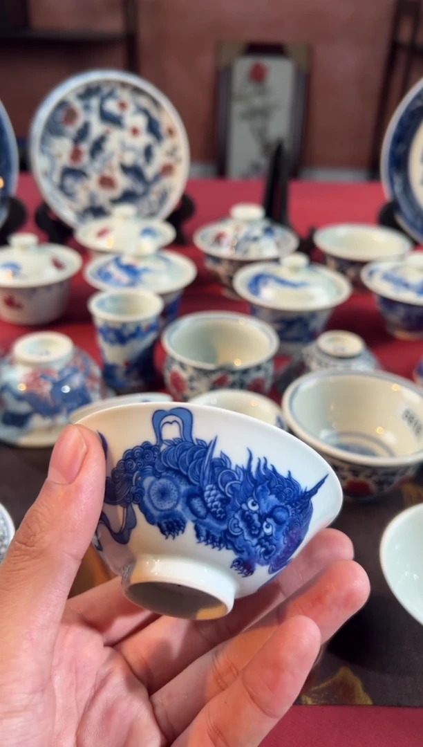 摆件陶景德镇手工手绘茶器5612