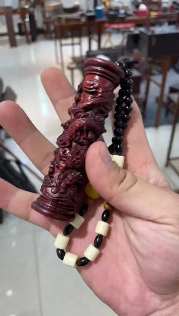 木紫檀盘龙柱把件啊啊啊
