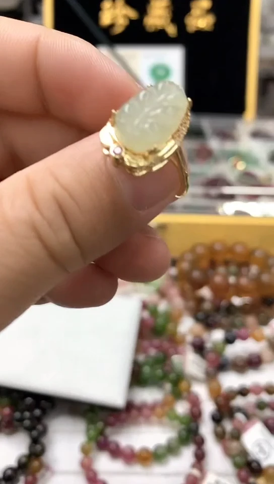 和田玉（糖玉）戒指未镶嵌手链4