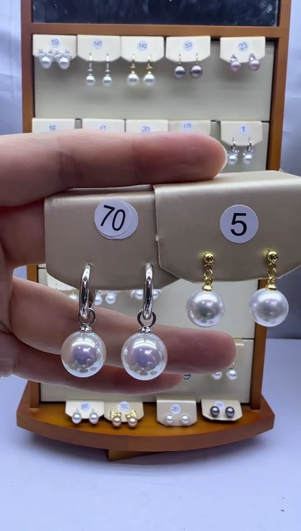 未镶嵌耳饰淡水珍珠70+5