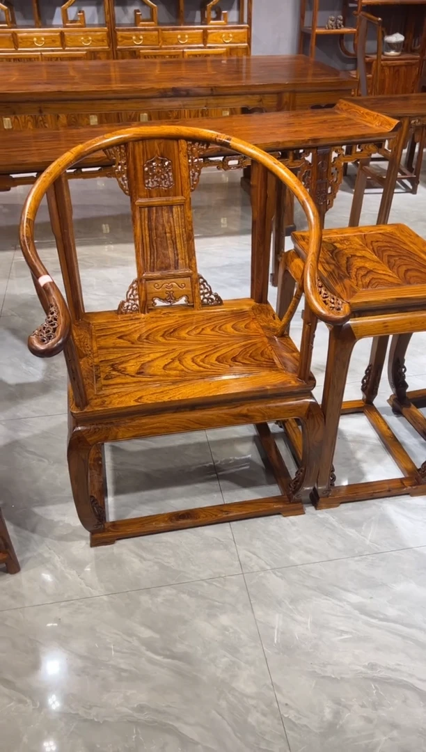 木皇宫椅三件套家具
