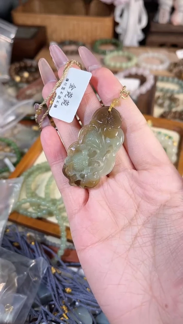 项链银S925镶嵌和田玉多样性发其一孤品默认微瑕