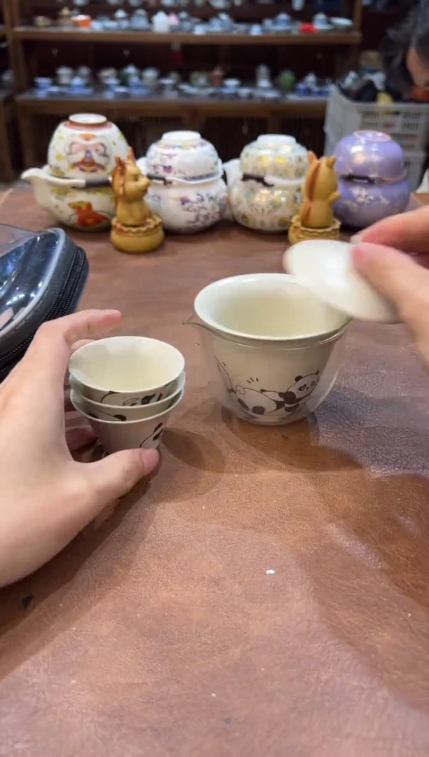 真的很便宜会开片的旅行茶具·