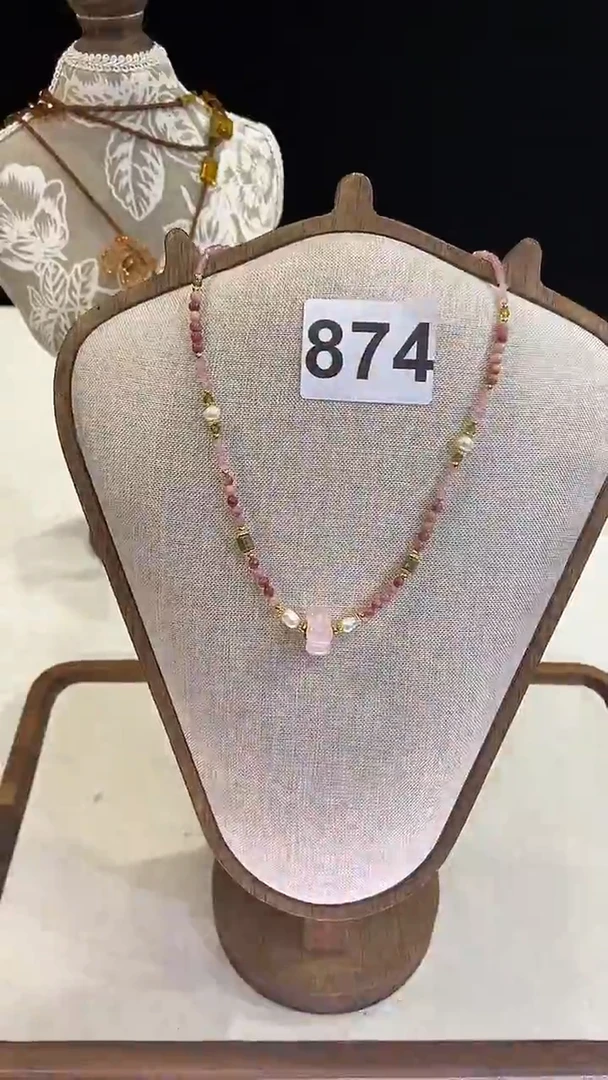 项链钛钢淡水珍珠874