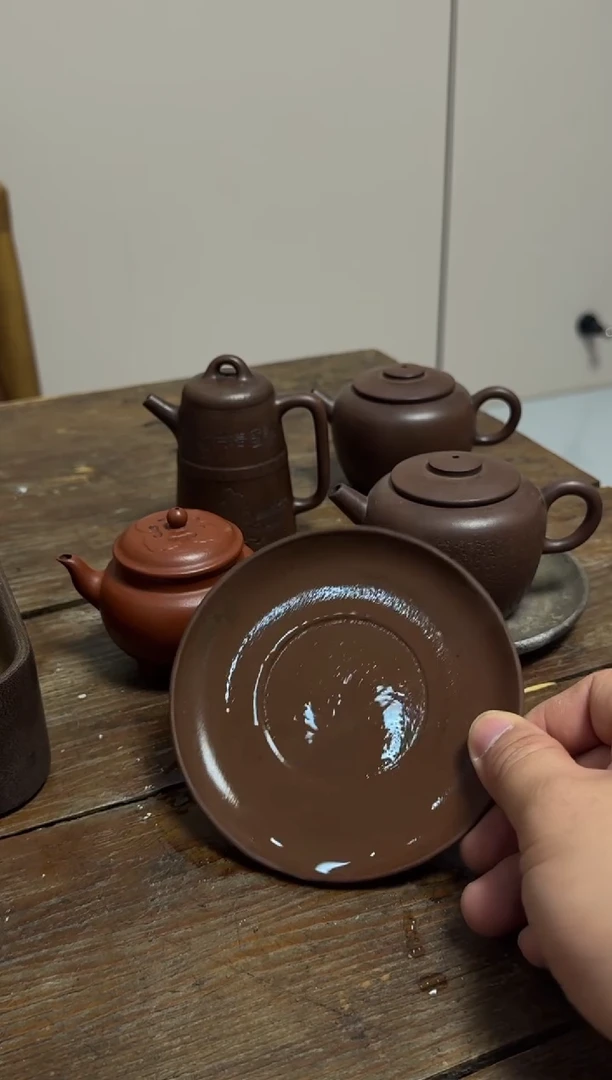 茶壶紫砂ℳ***ꪊ紫砂盘子一个