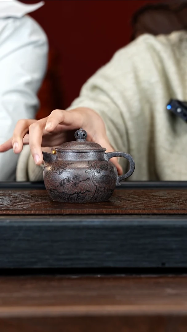 宜兴紫砂CLQ 天青柴烧 僧帽 220cc