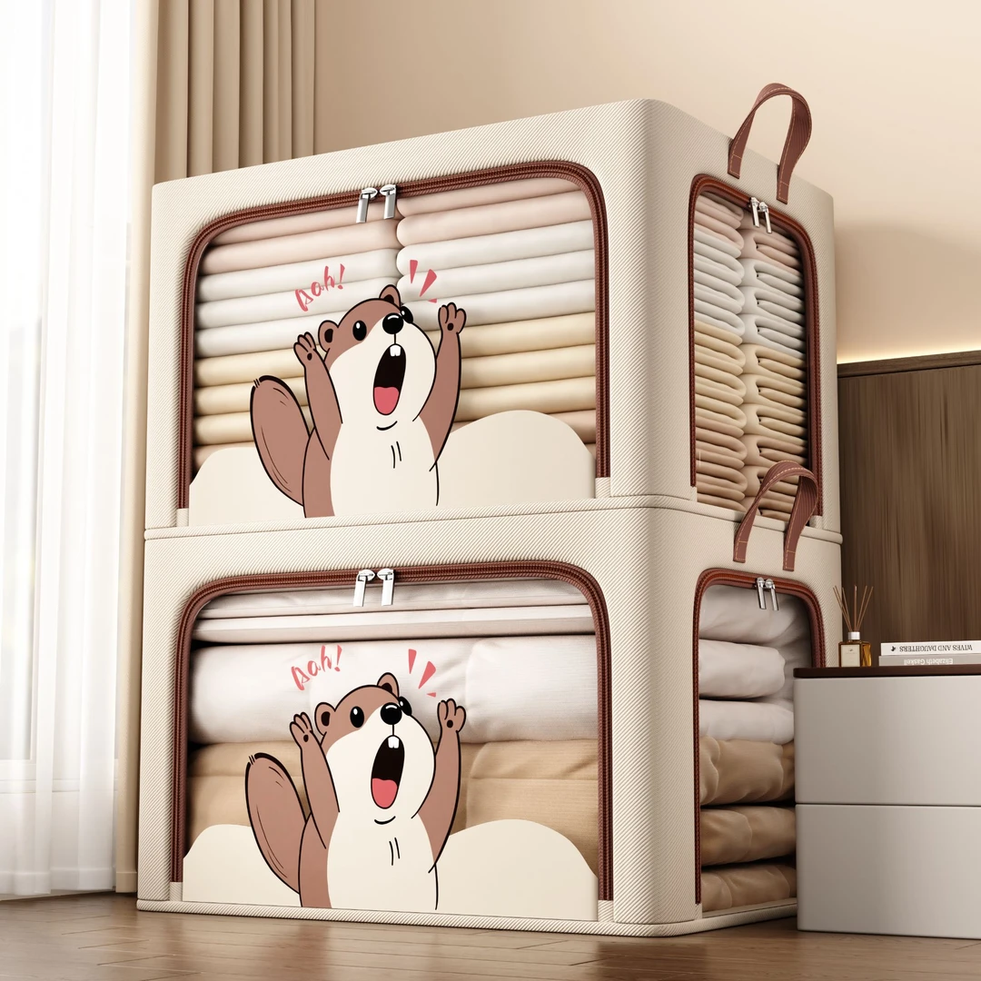 4个装 衣服收纳箱大容量超大百纳箱家用羽绒服衣柜衣物筐袋整理盒